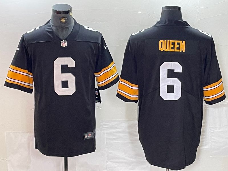 Men Pittsburgh Steelers #6 Queen Black generation 2024 Nike Limited NFL Jersey style 1